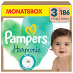 Pampers Harmonie blöjor storlek 3 Midi, 6-10 kg, månadsförpackning (1x186 blöjor
