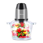 Food Processor Blender Mixer Chopper Meat 2L Glass Bowl Vegetable Grinder Fruits Nut Multi-Functional Sharp Steeliness Steel Blade