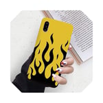 Artistic Personality Flame Soft Silicone Phone Case For iPhone 11 Pro XS MAX XR X 8 7 Plus Black Fire Pattern Back Cover Shell-Gold-For iphone 11Pro