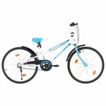 Kids Bike 24 inch Children Boys Girls Cycling Bicycle Blue and White Gift UK