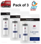 3 x Neutrogena Norwegian formula lip care SPF20 (4.8g) For Dry, Chapped Lips UK