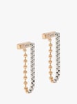 AllSaints Box Link and Ball Bead Drop Earrings, Silver/Gold