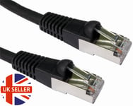 BLACK 25cm Cat6A Snagless SHORT Ethernet Cable