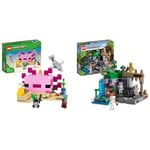 LEGO 21247 Minecraft The Axolotl House Set, Buildable Underwater Base with Diver Explorer & 21189 Minecraft The Skeleton Dungeon Set, Construction Toy for Kids with Caves, Mobs and Figures