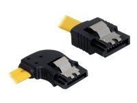 Delock Cable SATA - Câble SATA - Serial ATA 150/300/600 - SATA (F) pour SATA (F) - 70 cm - verrouillé, connecteur à angle gauche, connecteur droite - jaune