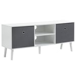 TV Cabinet Unit with Shelves, Entertainment Center with Foldable Drawers