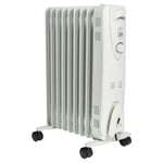 Electric Oil Filled Portable Radiator with Adjustable Thermostat 2kW
