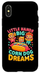 Coque pour iPhone X/XS Little Hands Big Corn Dog Dreams Corndog Saucisse Hot Dog