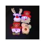 4 st/förpackning Söta Jultomten Jul LED Blinkande Märke Brosch Pin Jul Dekorationer Present Jultomten Pops