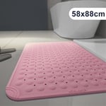 Skridsikker Square TPE Badeværelsesmåtte 88 x 58 cm - Pink