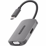 SITECOM USB-C/HDMI+VGA Combo Mltiport Adapter for MacBook iPhone iPad, Black New