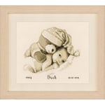 Vervaco Counted Cross Stitch Birth Record: Baby & Teddy, Acrylic, NA, 22 x 20cm