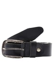 JACK & JONES Men's Leather Belt JACPAUL Strap Genuine Leather Denim Belts, Colours:Black, Size:90