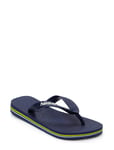 Havaianas Brasil Logo Flip Flop Shoes Summer Flops Blå [Color: BLUE ][Sex: Kids ][Sizes: 27/28,29/30 ]