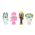 Bluey and Friends: Bluey, Coco, Snickers and Honey 4 Figure Pack Articulated Character Action Figures 2.5 Inch Official Collectable Toy