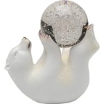 Kare Figurine décorative Design d'ours Polaire Disco - Blanc - Objet décoratif en Verre - Peint à la Main - Pièce Unique - 26 x 23 x 13 cm (H x l x P)