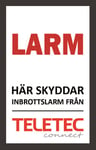 Teletec Connect 111852 Larmskylt självhäftande 65 x 100 mm