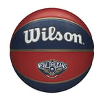 Wilson Basketball, NBA Team Tribute Model, NEW ORLEANS PELICANS, Outdoor, Rubber, Size: 7