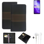 Wallet Case + headphones for Oppo Reno5 Z 5G Protective Cover Brown