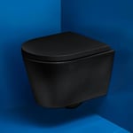 Laufen Kartell Compact Vegghengt toalett 49x37 cm, rimless, Sort - H8203330200001