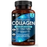 Super Collagen Tablets 100% Marine Collagen 1470mg Type 1 - Hydrolysed Collagen Peptides Enhanced with Hyaluronic Acid & Vitamin C - 60 Capsules