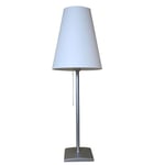 Unilux Lampe de Chevet Ambiance Lumi, Abat-jour en Tissu Blanc, Base en Métal, Pour Bureau, Salon et Chambre (Ampoule LED Incluse)