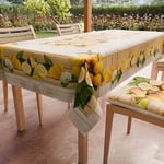 PETTI Artigiani Italiani - Nappe Anti-Taches carrée 140 x 140 cm, pour Table de Cuisine, Motif Citron, X4 Places, 100% fabriquée en Italie