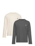 2-Pack Monogram Top Ls Tops T-shirts Long-sleeved T-shirts Multi/patterned Calvin Klein