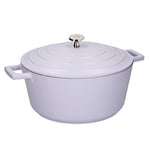 MasterClass Large Casserole Dish with Lid, Lightweight Cast Aluminium, Induction Hob and Oven Safe, Lavender, 5 Litre/28 cm