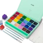 HIMI Gouache set, 24 färger x 30 ml med penslar och palett.