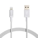 Amazon Basics USB-A to Lightning Charger Cable, Nylon Braided Cord, MFi Certified Charger for Apple iPhone 14 13 12 11 X Xs Pro, Pro Max, Plus, iPad, 1.8 m, Silver