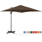 Uniprodo Aurinkovarjo - riippuva ruskea neliö 250 x cm kääntyvä