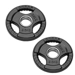 Pair of Olympic Weight Plates for Barbell and Handlebars | Bumper Plates Hole 50 mm Rubber Weight Discs from 2.5 kg to 20 kg (2 x 2.5 kg Discs)