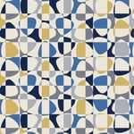 Arvidssons Textil Mosaik stoff Blå