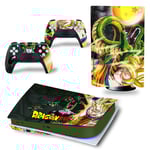 Kit De Autocollants Skin Decal Pour Console De Jeu Ps5 Corps Entier Anti-Rayures Dragon Ball Dragon, Version Cd-Rom T2276