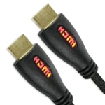 LONG HDMI TO HDMI 3M CABLE WITH ETHERNET Computer Monitor Screen Red LED Light