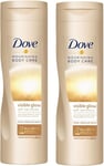 2 Pack of Dove Nourishing Body Care Visible Glow Gradual Self-Tan Fair to Medium
