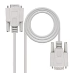 Nano Cable 10.14.0203 - Câble Serie RS232, DB9, mâle-Femelle, Beige, 3mts