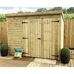 8 x 8 Pressure Treated Pent Garden Shed with Double Doors
