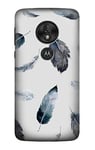 Feather Paint Pattern Case Cover For Motorola Moto G7 Play