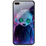 Apple Iphone 8 Plus Svart Mobilskal Med Glas Panda