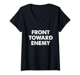 Womens Front Toward Enemy Saying Soldier Ammunition V-Neck T-Shirt