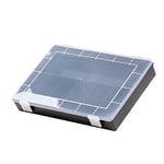 Hünersdorff Boîte de rangement : boîte de tri classique en polypropylène robuste avec compartiments fixes (8 compartiments) - Dimensions de la boîte de tri : D 225 x l 335 x H 55 mm - Fabriqué en