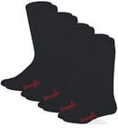Wrangler Men's Riggs Non-Binding Boot Work Cotton Cushion Smooth Toe Socks 4 Pair Pack Black Large, L