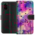 Samsung Galaxy S20+ Svart Plånboksfodral Katt på moln