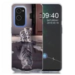 Deco OnePlus 9 Pro skal - Katt Och Tiger Silvergrå
