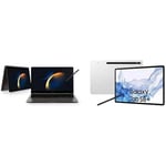 Samsung Galaxy Book3 360 Wi-Fi Laptop, 15.6 Inch, 8GB RAM, 256GB Storage, Graphite with a Tab S8+ 5G, 12.4 Inch, 128GB, Silver, 3 Year Manufacturer Warranty