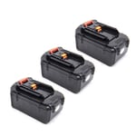 vhbw 3x Li-Ion batterie 4000mAh (36V) pour outil électrique outil Powertools Tools Dolmar AC-3600 batterie de débroussailleuse, taille-haie AH-3666