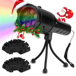 Christmas Projector Lights,LED Handheld Projector Lights with 12 Slides Patterns & Tripod, 2-in-1 Projector Light & Flashlight Mode for Halloween, Xmas, Birthday Decoration