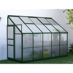 Vente-unique.com Serre de Jardin adossée en polycarbonate de 3,7 m² avec embase - Vert - CALICE II